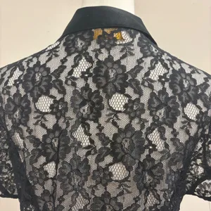 VTG 80s Victorias Secret Gold Label Black Floral Lace Sheer Lingerie Top‎ Small thumbnail 6