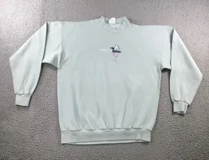 90s Artisans Cabelas Loon Embroidered Sweatshirt XL Grandmacore Mint Green USA thumbnail 1