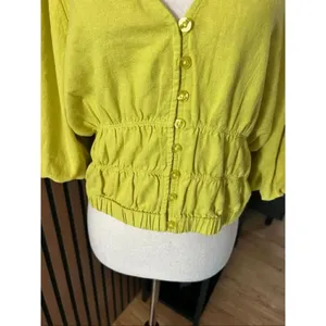 Marc New York andrew Mark size medium yellow pirate shirt short cut off thumbnail 2