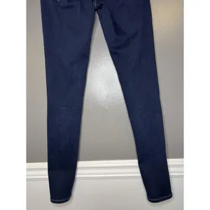 Express Skinny High Rise Jeans Womens 4L Dark Wash Blue Tall Slim Stretch Denim thumbnail 6