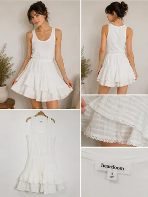 Heartloom White Tiered Ruffle Tank Dress thumbnail 2