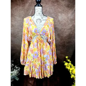 L*Space Feelin Fine Cut Outs Tie Front Dress Oopsie Daisy L thumbnail 2