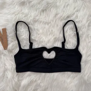 Skims Cotton Jersey Heart Scoop Bralette Soot Size XS thumbnail 4