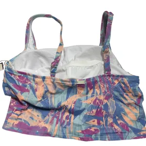 Freely Womens Missy‎ Square Neck Cropped Tankini Multicolor Size S thumbnail 4