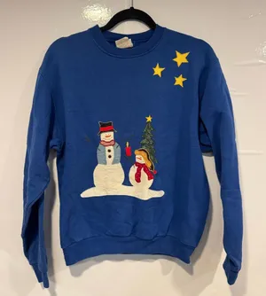Vintage snowman 90s‎ y2k sweater Blue thumbnail 1