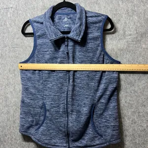 St John's Bay Active Vest Full Zip Sleeveless Blue Fleece L‎ thumbnail 2