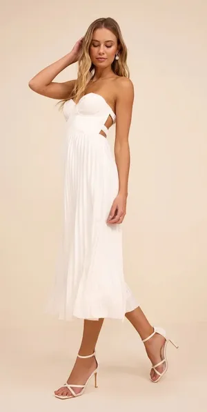 White Strapless Lulus Dress thumbnail 1
