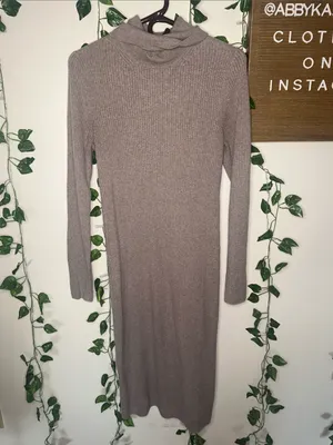 GAP CashSoft Turtleneck Maxi Sweater Dress Toasted Almond Brown NWOT thumbnail 6