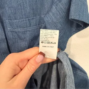 G. Label by Goop (gwyn) Blue Denim Chambray Short Sleeve Dress 2 thumbnail 7