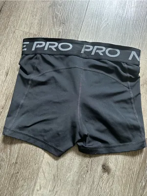 Nike Black women's Pro Compression Shorts with Gray Logo size small thumbnail 3