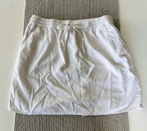 Forever 21 White Linen Drawstring Waist Mini Skirt Size XS thumbnail 1