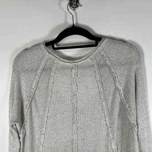 Free‎ People Tops Womens XS Oversized Laguna Thermal Ivory Thermal Top Boho thumbnail 7