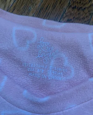 Primark Blush pink heart fleece pajama top thumbnail 4