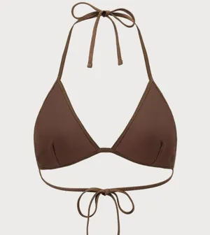 berlook Brown Crochet Halter Triangle Bikini Top and bottom 09 thumbnail 7