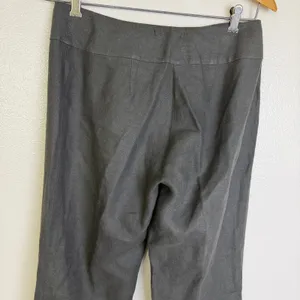 Eileen Fisher Linen Pants Womens 4 Gray Wide Pleated Career Trousers 32" thumbnail 5