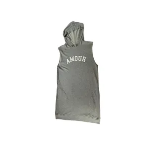 Zadig & Voltaire Amour Hooded Sweatshirt Dress Medium Gray Cotton Modal Pocket thumbnail 4
