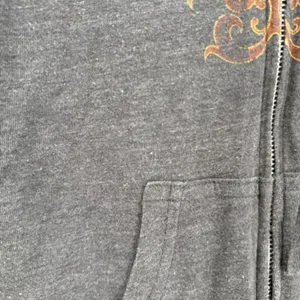 Vintage Y2K‎ Harley Davidson Women Gray Full Zip Hoodie Sweatshirt Medium Flames thumbnail 9