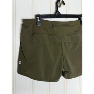Lululemon Run Times Short 4-way Stretch 4" Dark Olive Green Size 10 thumbnail 6