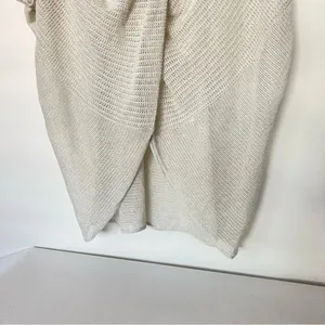 All Saints Itat Levita Twist Front Mesh Poncho Wrap Size X-Small Ivory/Beige thumbnail 7