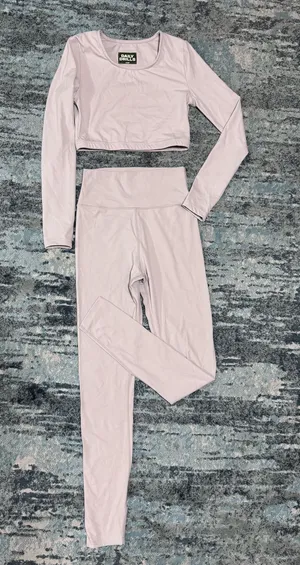 Daily Drills Set Go! Cropped Long-sleeve Top Go! Leggings Small Stone thumbnail 1