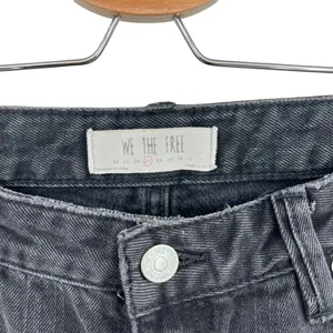 Free People Vintage Flared Jeans Black Ash‎ Denim Raw Hem Size 27 thumbnail 11