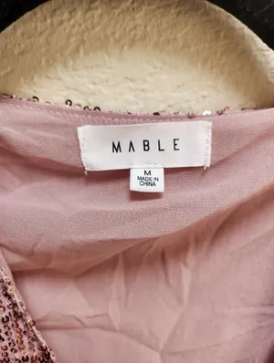 Mable Sequin Long Sleeve Wrap Dress Size Medium Pink thumbnail 5