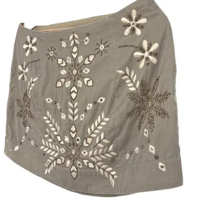 Free People Women Bright Lights Velvet Beaded Mini‎ Skirt 12 Boho Festival Lined thumbnail 3
