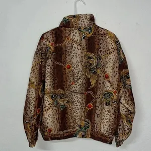 Vintage animal print 80s 90s jacket‎ full zipper lightweight pockets baddie thumbnail 3