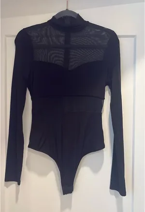 These Three Boutique Black Long Sleeve Bodysuit Mesh thumbnail 1