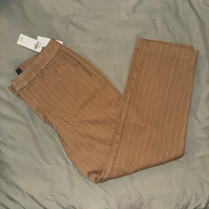 Abercrombie & Fitch Pants Women's Medium Brown Striped Slack Cropped Relaxed thumbnail 5