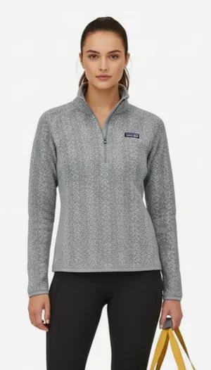 Patagonia Gray Diamond Print Long Sleeve Quarter Zip Sweater L thumbnail 1