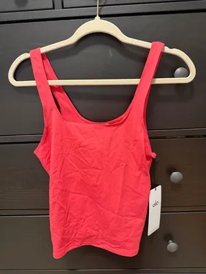ALO Yoga Candy Red Softsculpt Tank Top NWT!! thumbnail 2