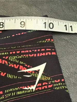 Gymshark Black Leggings with Neon Stripe Logo Pattern size Small thumbnail 4