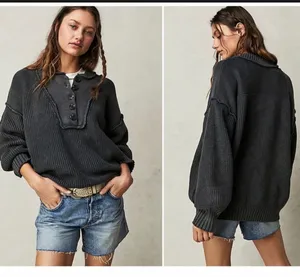 Free People Maggie Sweater Henley thumbnail 7