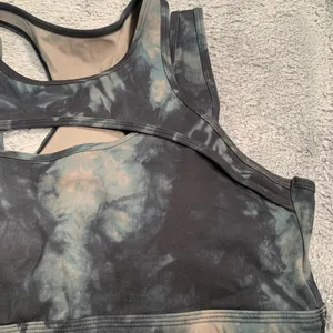 Alphalete Black and Gray Tie-Dye Sports Bra thumbnail 4