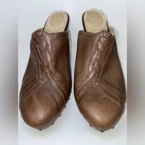 Brown Leather Studded Clog US Size 11 Wedge Mules Slide UGG Australia Women's thumbnail 7