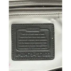 Coach Charlie Tote Bag Large Black Leather Shoulder‎ Handbag Purse thumbnail 3