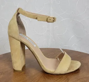 Steve Madden Womens Heels Size 8 Tan Suede Ankle Strap Open Toe Sling Back thumbnail 1
