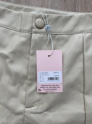 Missguided ivory seam detail faux leather shorts thumbnail 5