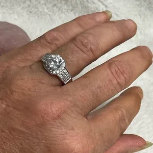 Silver tone engagement style fashion ring thumbnail 1