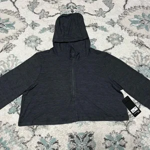 90 Degrees by Reflex NWT XXL Half Zip Pullover Charcoal Crop Hoodie Women’s Athletic thumbnail 9