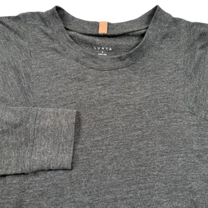 Lunya Restore Base Shirt Womens Small Charcoal Gray Supima Cotton Loungewear Tee thumbnail 2