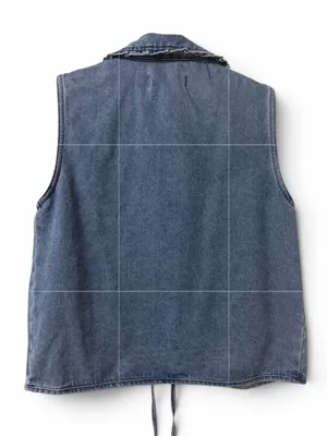 STOOSH Vintage Denim Tie-Front Vest - Blue Size Medium NWT thumbnail 2