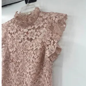 Enfocus Studio Lace Midi Dress Sz 4 Blush Romantic Wedding High Neck Coquette thumbnail 4
