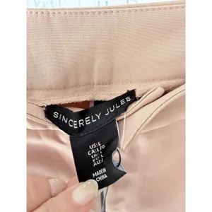 Sincerely Jules Caramel Tan Pintuck Dress Pants Size L NWT thumbnail 2