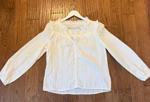 Gap NWT gauze ruffled long sleeve blouse small thumbnail 7