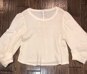 Loveriche white knit sweater boho size large thumbnail 1
