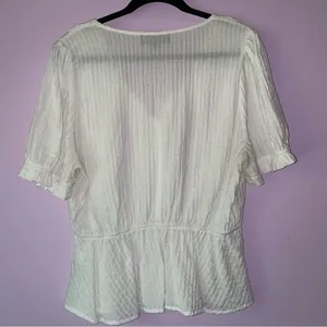 Alice Blue Size XL White Ruffle Blouse Top Coquette Cottagecore Soft Girl thumbnail 6
