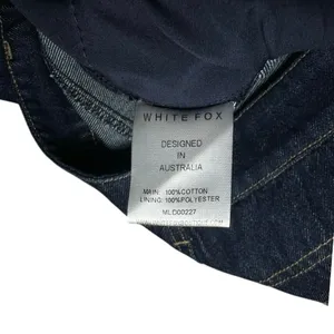 NWT White Fox Serenity Mid / High Rise Lace Up Wide Leg Dark Wash Denim XS Y2K thumbnail 8