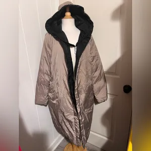 Dex $195‎ Reversible Puffer Coat Jacket Winter Fall Black Brown Taupe thumbnail 9